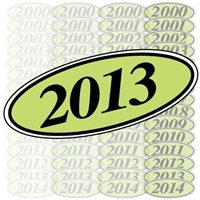 Chartreuse and Black Oval Year Sign