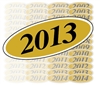 Black and Gold Oval Year Sign