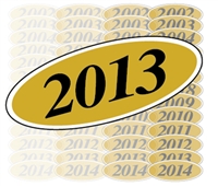 Black and Gold Oval Year Sign