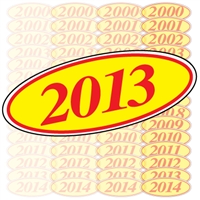 Red and Yellow Oval Year Sign