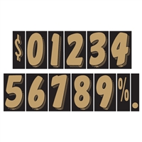 7Â½ Inch Gold and Black Numbers