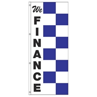 Double Face Blue & White Race Style Message Flag