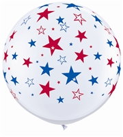 3ft Red & Blue Star Balloon