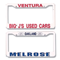 Silk Screened White License Frames