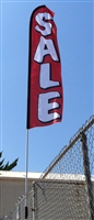 Custom Swooper Flag & Pole w/ Fence Straight Base