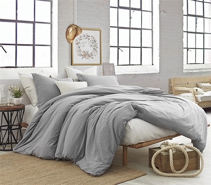 Best Twin XL Dorm Bedding High Quality Natural Loft College Comforter Alloy Gray Dorm Essentials