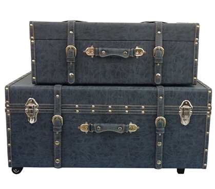 Distressed Navy Texture - Collegiate Trunks Dorm Room Storage Dorm Room Decor