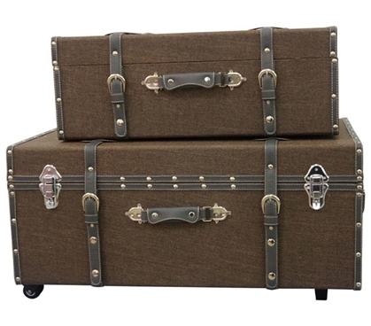 Multi Brown Texture - Collegiate Trunks Dorm Storage Solutions Dorm Room Decor