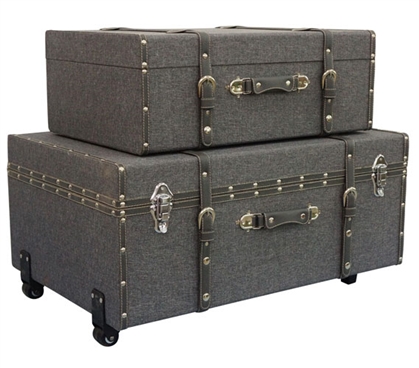 Multi Gray Texture - Collegiate Trunks Dorm Storage Solutions Dorm Essentials