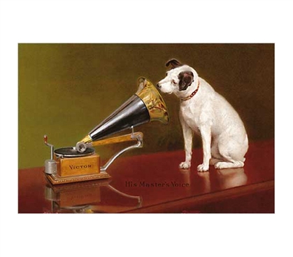 Decorate Your Dorm - His Master's Voice Poster - Brings Class To College Decorations