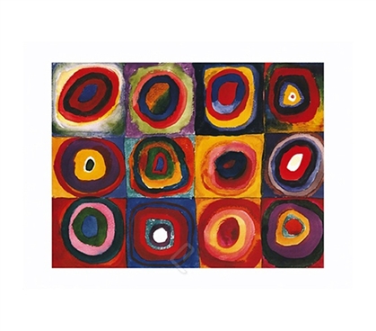 Farbstudie Quadrate - Kandinsky College Dorm Poster artsy dorm room decor poster Kandinsky Fabstudie painting