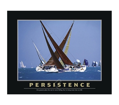 Persistence Poster - Motivational Dorm Wall Poster For College Students