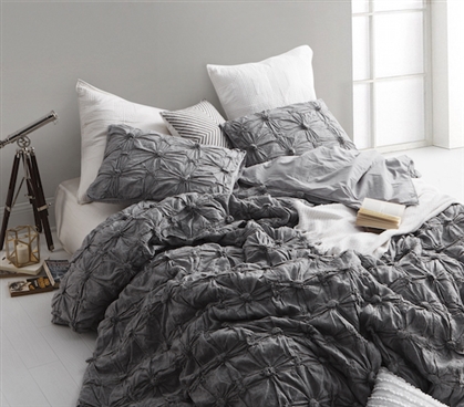 Twin Extra Long Comforter Terra Cotta Texture Gray College Dorm Bedding