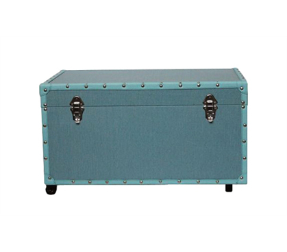 Resists Damage And Looks Great! - The Original Anti-Scratch Dorm Trunk with Wheels - Wheels Make Heavy Loads Easier