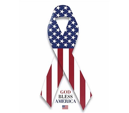 God Bless America U.S. Flag - Ribbon Poster