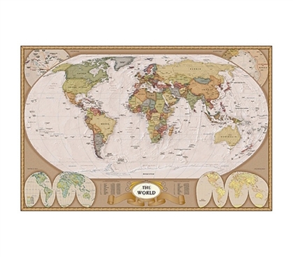 Map of the World Poster world map geography-inspired dorm room decorative poster for dorm walls