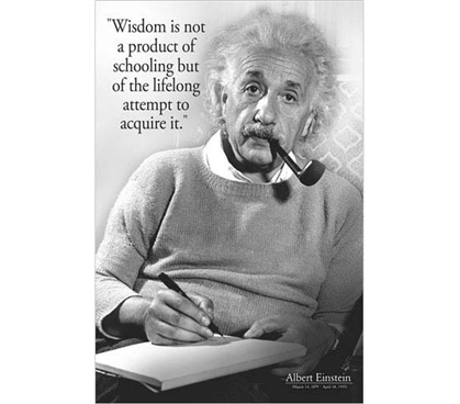 Smart Posters For Dorms - Einstein Wisdom Poster - Decorations For College