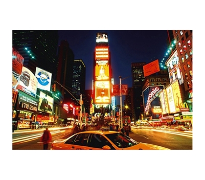 Times Square, New York Poster city-themed scene of time square at night in college dorm room decorative poster