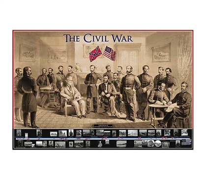 The Civil War college dorm Poster dorm room decor idea features scene of a meeting between sides