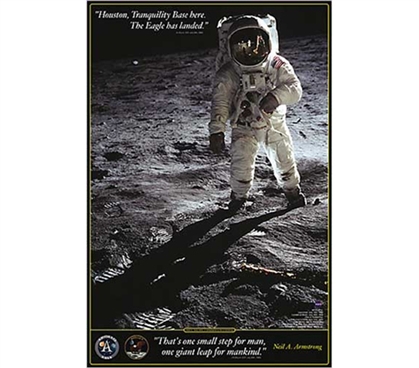Motivating Wall Poster - The First Steps On The Moon - Poster