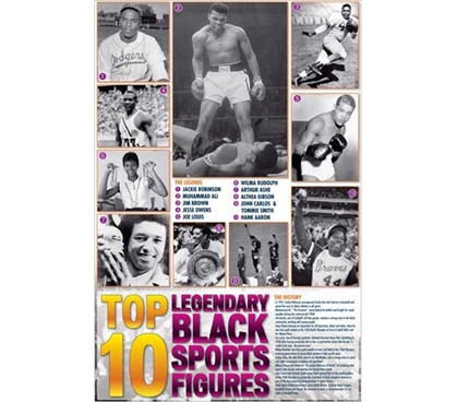 Great For Sports Lovers - Legendary Black Sports Figures Poster - Historic College Decoration