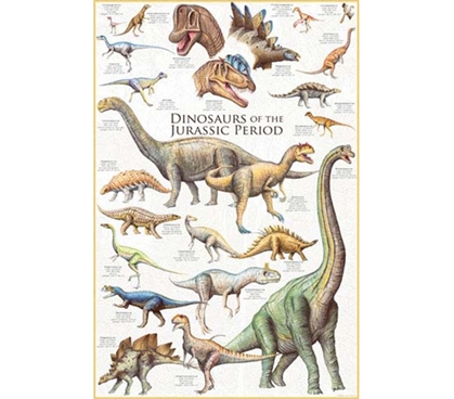 Awesome & Vibrant Dinosaurs of the Jurassic Period - Poster Essential