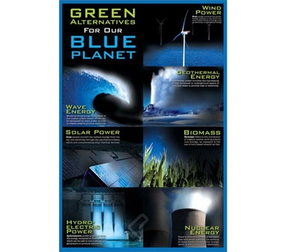 Inspiring and Clean - Green Alternative For Our Blue Planet - Wall Poster