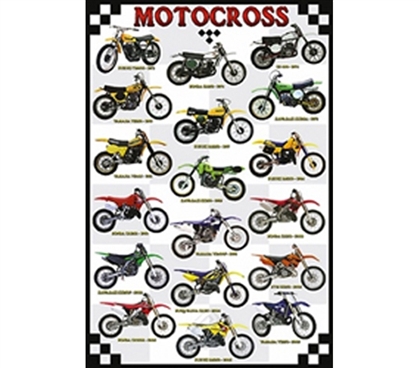 Motocross Poster of Awesome Dirt Bikes for College Guys