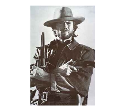 Iconic Clint Eastwood & Revolver B&WPoster