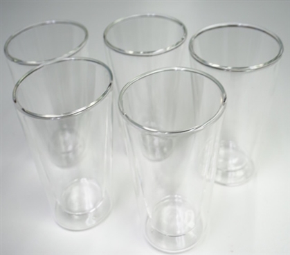 Double Wall Glass Cup - Set of 5