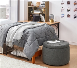 2East - Storage Comfort Seat Ottoman - Dark Gray