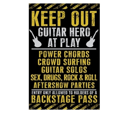 Awesome Dorm Decor - Keep Out Guitar Hero Poster