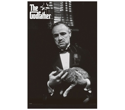Unique and Powerful Decor - The Godfather & Cat Poster
