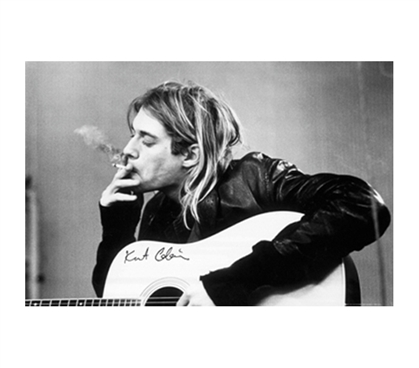 Kurt Cobain Smoking Poster Nirvana Posters Dorm Room Items Cool College Supplies Dorm Room Decorations