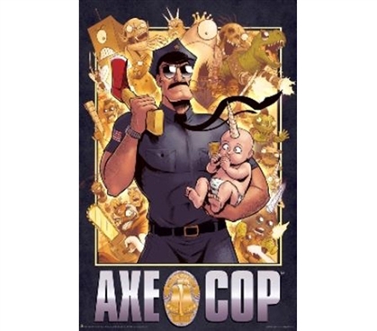 Reflect Your Interests - Axe Cop - Cop Cover Poster - Funny Dorm Decor