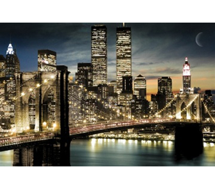 Beautiful Picture of NYC Bridge & Lights Poster Idea