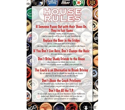Creative and Useful House Rules Poster Decor