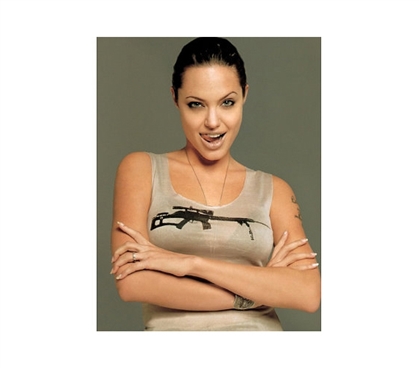 Angelina Jolie Arms Crossed Tanktop -  Wall Dorm Poster