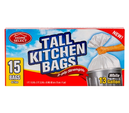 Kitchen Trash Bags - 13 Gallon