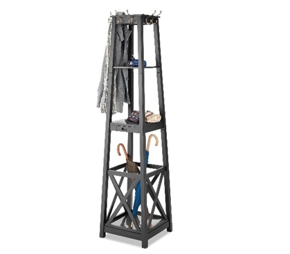 Dorm Room Entryway Tower - Espresso Dorm Organizer