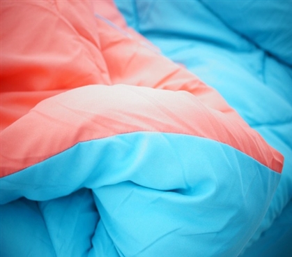 Fusion Coral/Aqua Reversible Twin XL College Dorm Bedding Comforter