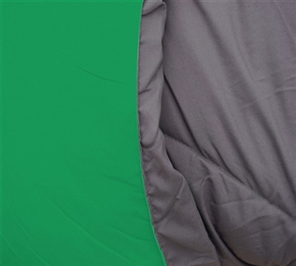 Kelly Green/Gray Full Reversible Comforter