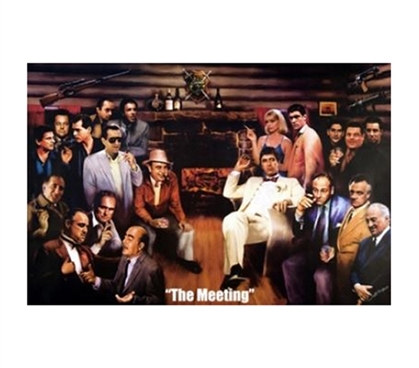 Funny Dorm Decor - The Meeting Gangsters Poster - Decorate Your Dorm Room