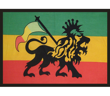 Green, Yellow, Red - Rasta Lion Flag - College Wall Tapestry