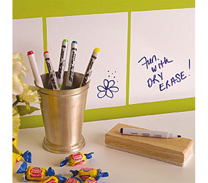 Dry Erase Squares Peel N Stick College dorm room accessory