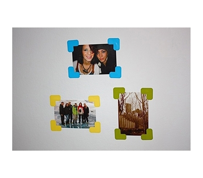 Stickr Corners - Includes 7 Sets Gives your wall pics some fun college decor