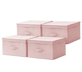 Space Saving College Storage Bins Pink Under Bed Boxes with Lids Cute Dorm Organization Ideas