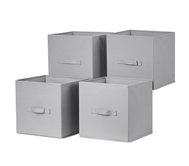 Gray College Storage Cubes 4-Pack of Affordable Dorm Fold Up Cubes Made with TUSK Durable Material