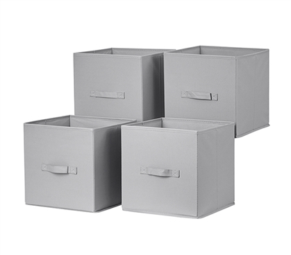 Gray College Storage Cubes 4-Pack of Affordable Dorm Fold Up Cubes Made with TUSK Durable Material