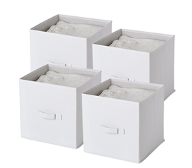 Fold Up Storage Cube Inserts Cubby Box Shelf Organizer Bins - Dorm Room Essentials for College Packing List